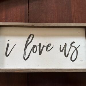 Decorative 'I Love Us' Wooden Sign